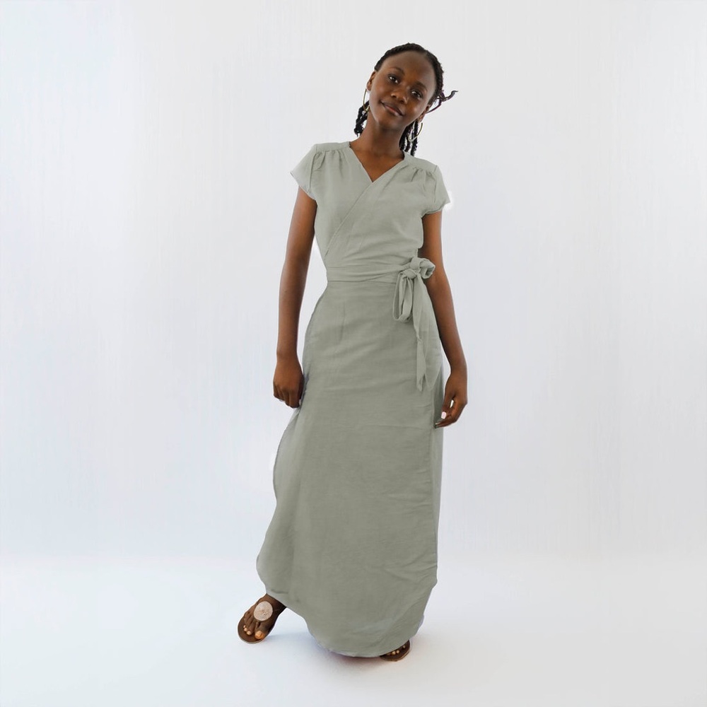 Swahili Coast Cotton Cream/Undyed Maxi Dress